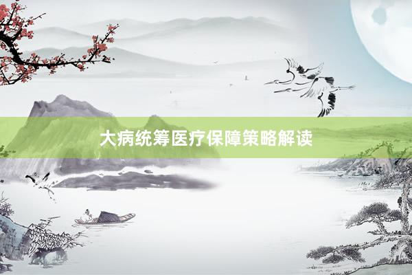 大病统筹医疗保障策略解读